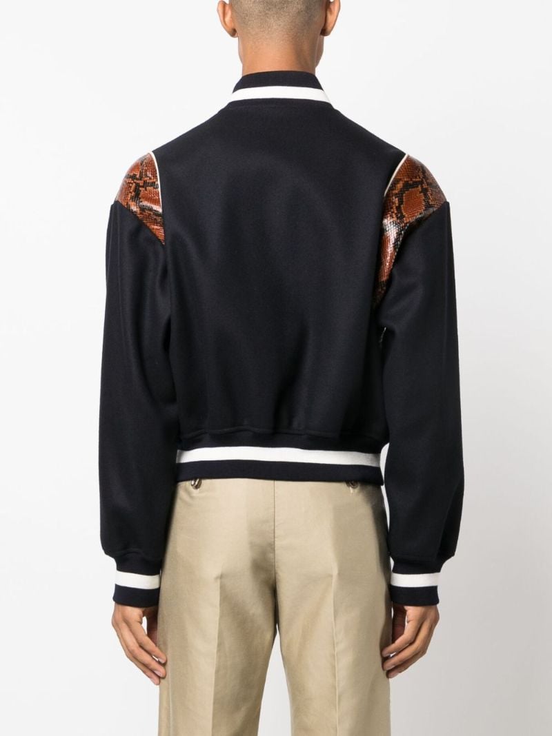Blue Panelled Bomber Jacket
