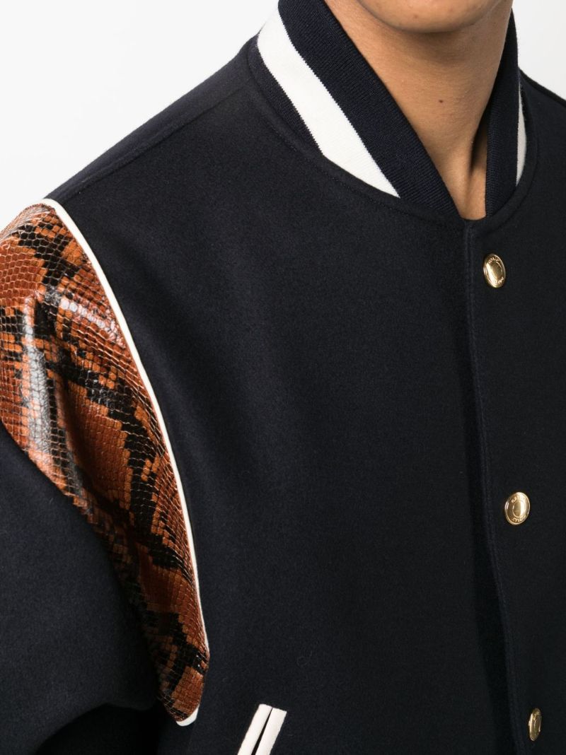 Blue Panelled Bomber Jacket