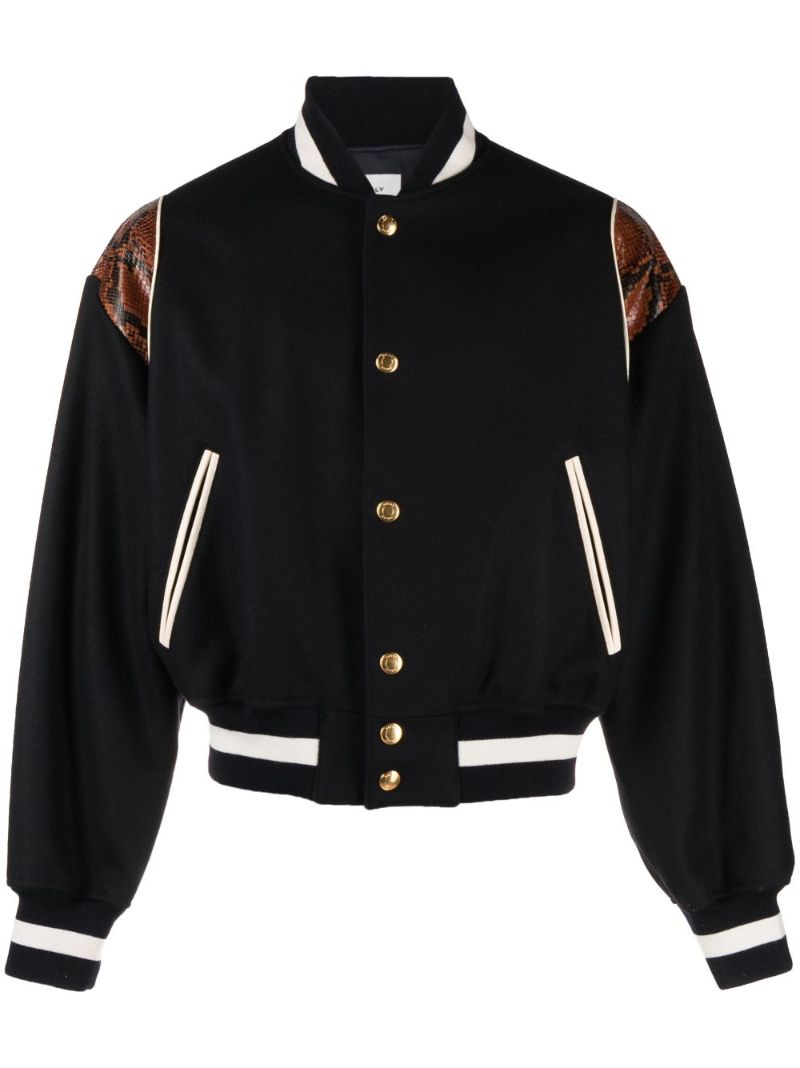 Blue Panelled Bomber Jacket