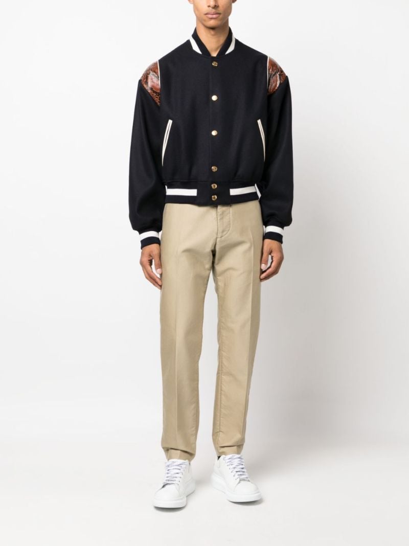 Blue Panelled Bomber Jacket
