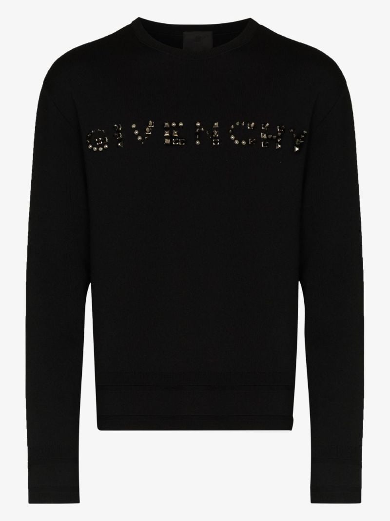Studded Logo Wool Sweater