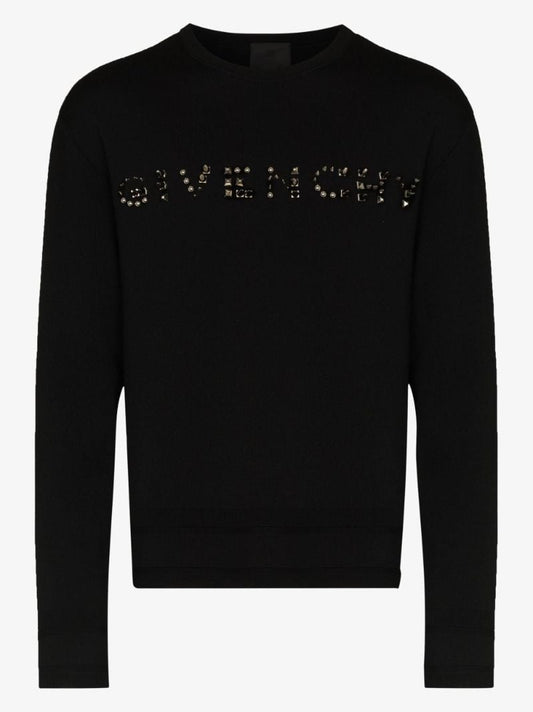 Studded Logo Wool Sweater