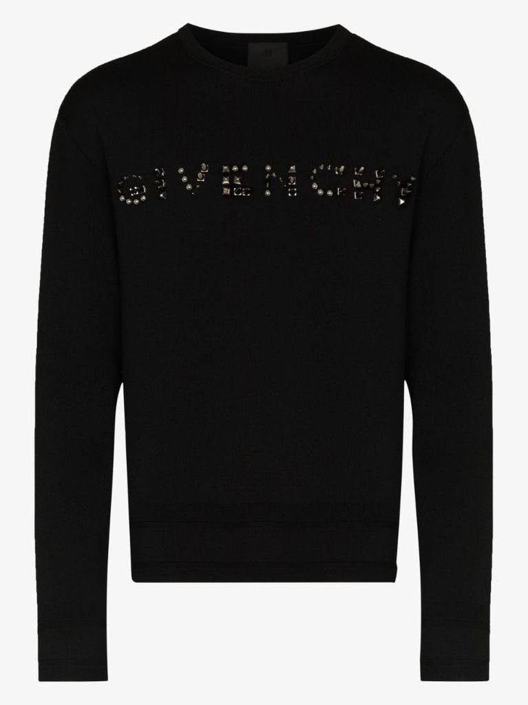 Studded Logo Wool Sweater