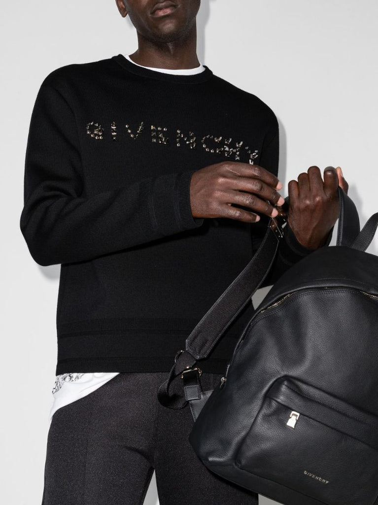 Studded Logo Wool Sweater