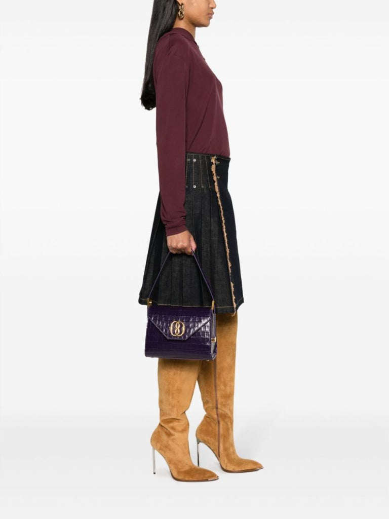 Purple Emblem Top Handle Bag