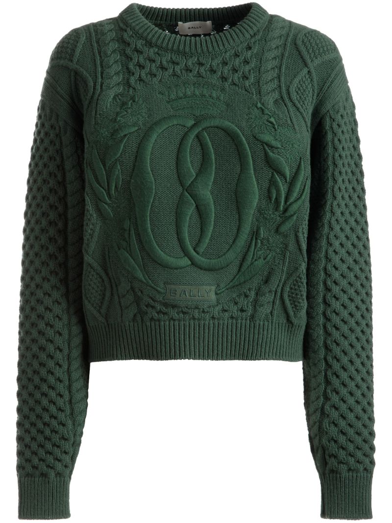 Green Logo-embroidered Wool Sweater