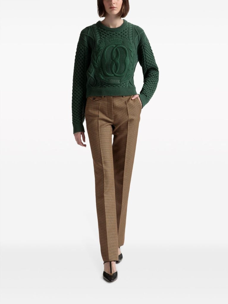Green Logo-embroidered Wool Sweater