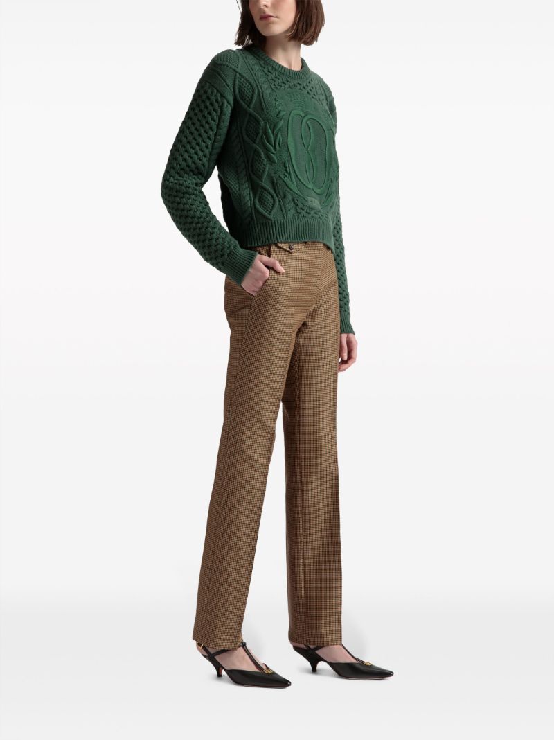 Green Logo-embroidered Wool Sweater