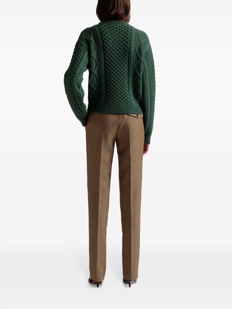 Green Logo-embroidered Wool Sweater