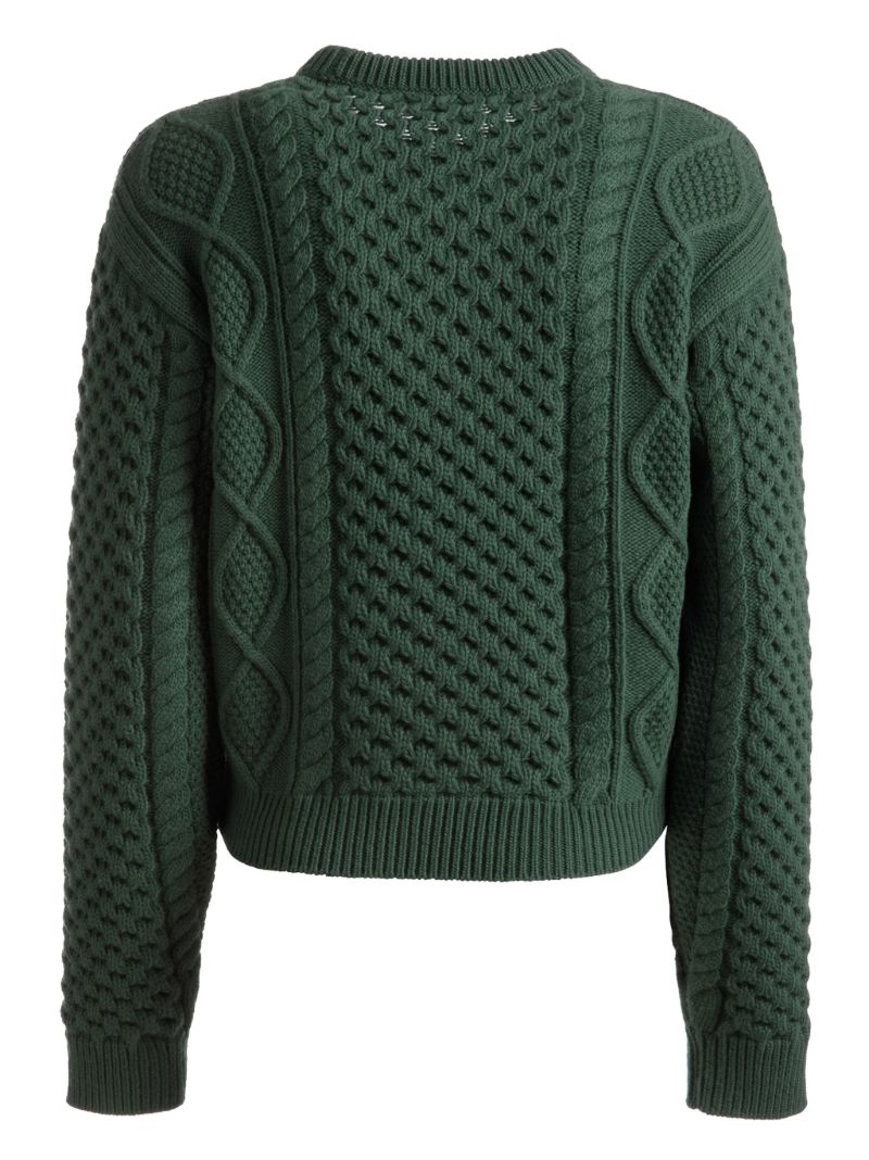 Green Logo-embroidered Wool Sweater