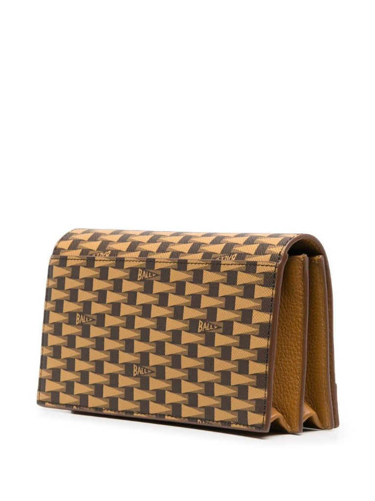 Brown Logo Print Crossbody Bag