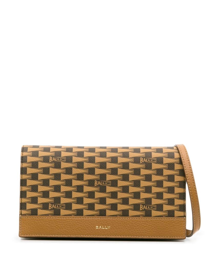 Brown Logo Print Crossbody Bag