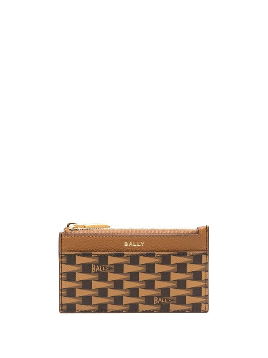 Brown Logo Print Purse