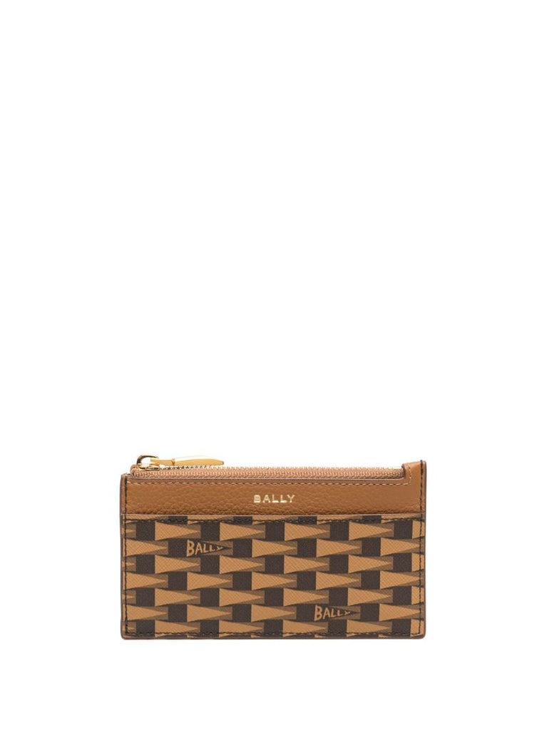 Brown Logo Print Purse