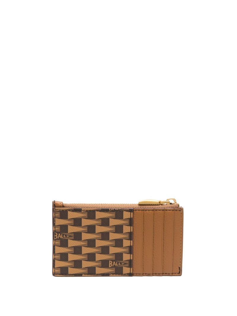 Brown Logo Print Purse