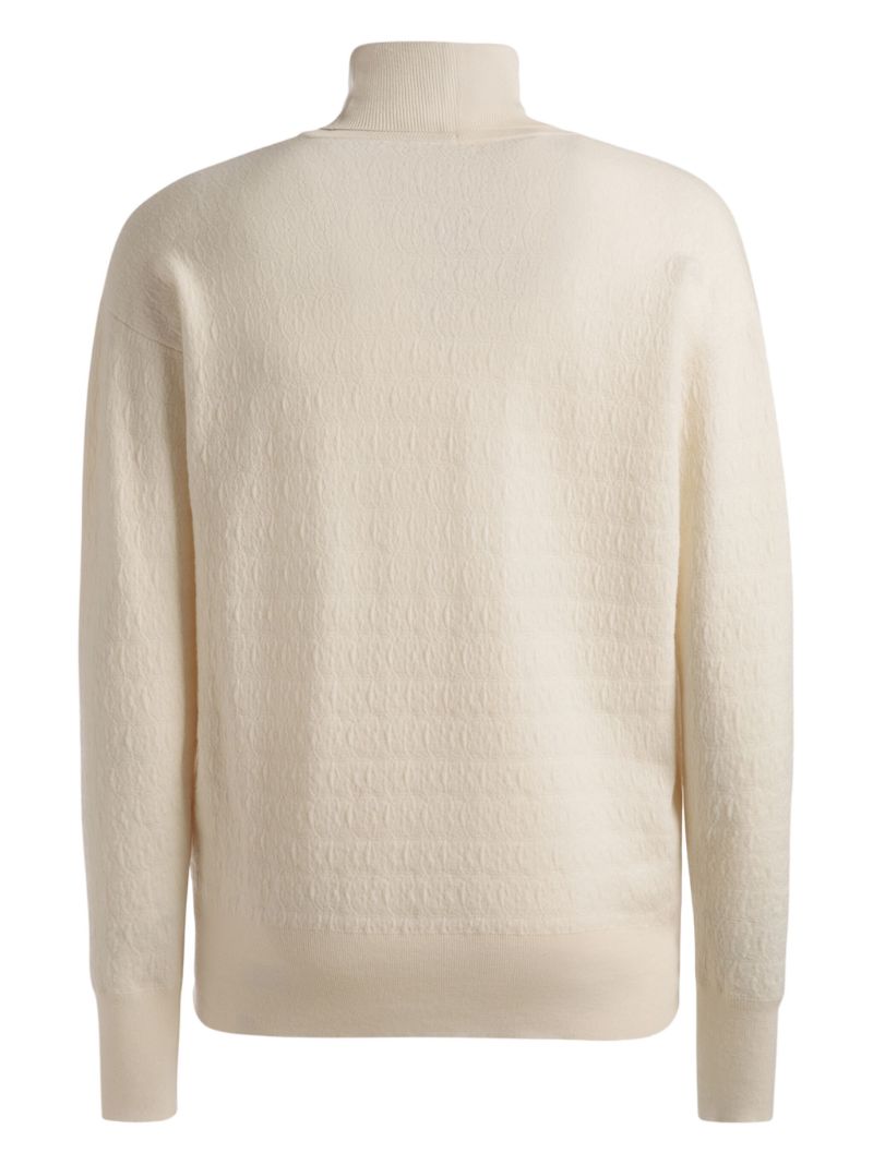 Neutral Monogram-jacquard Wool Sweater