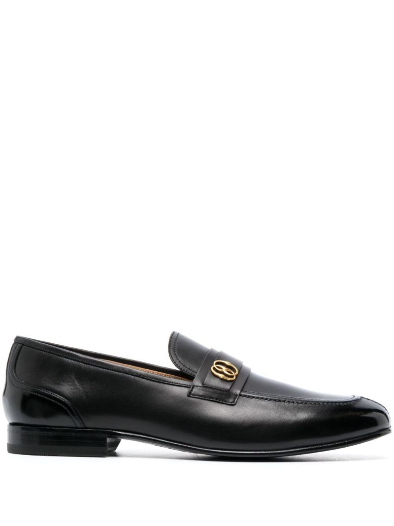 Black Sadei Leather Loafers