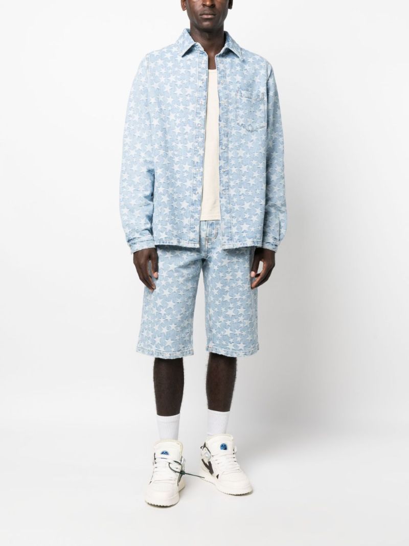 Blue Star Print Denim Shirt