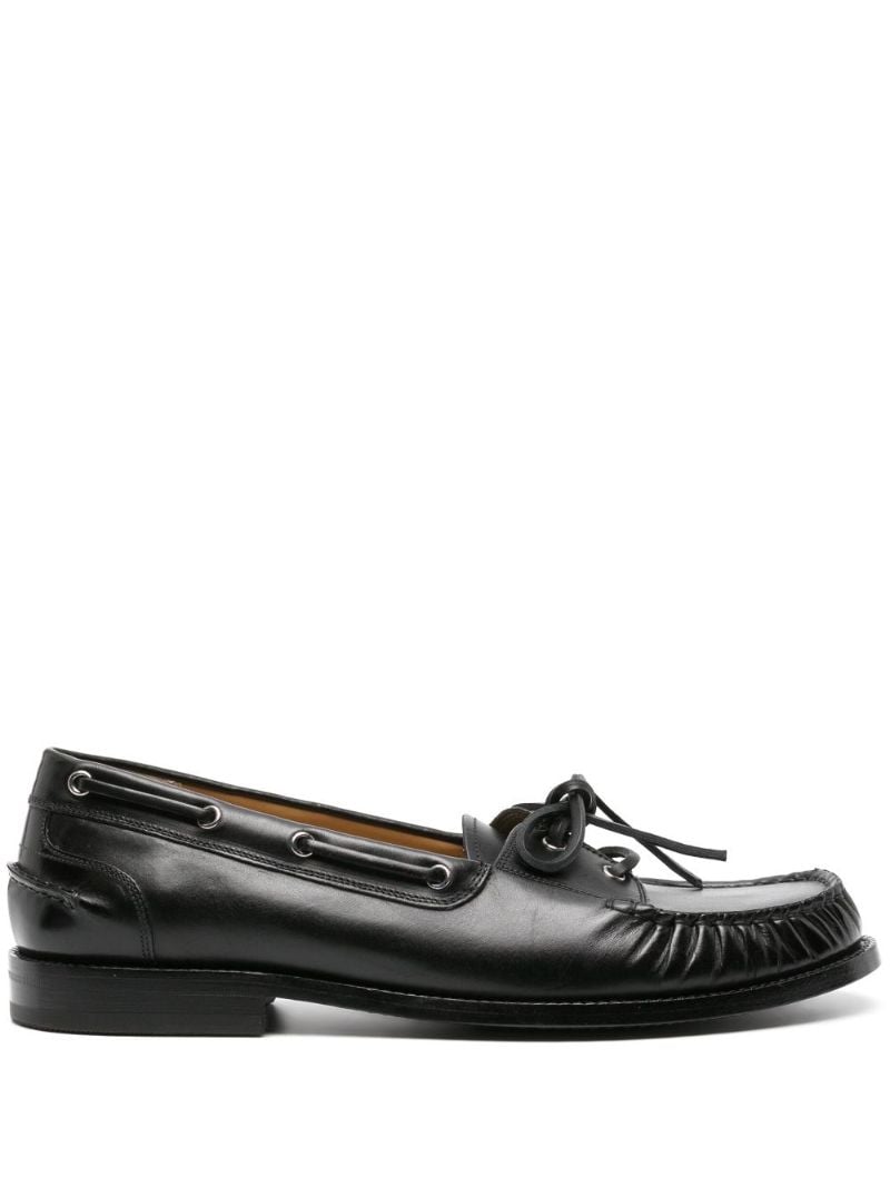 Black Rimion Lace-up Leather Loafers