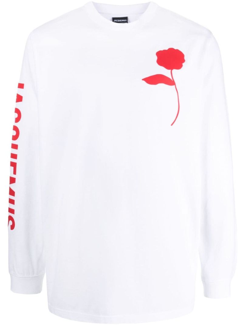 White Ciceri Rose-print Cotton Sweatshirt