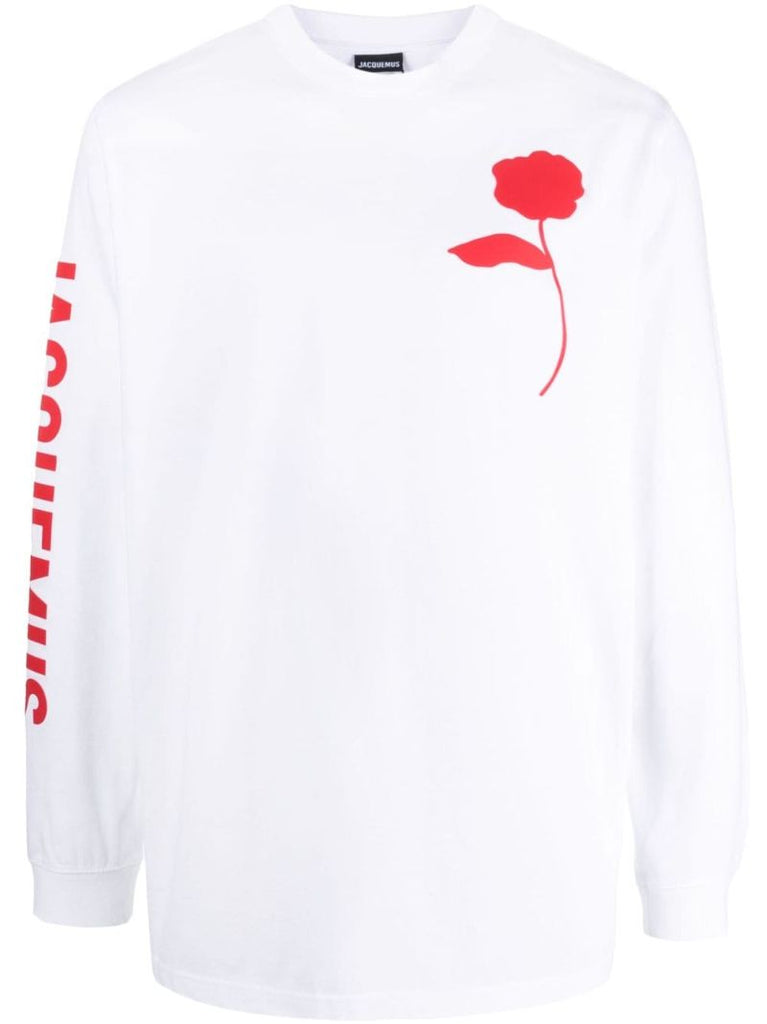 White Ciceri Rose-print Cotton Sweatshirt