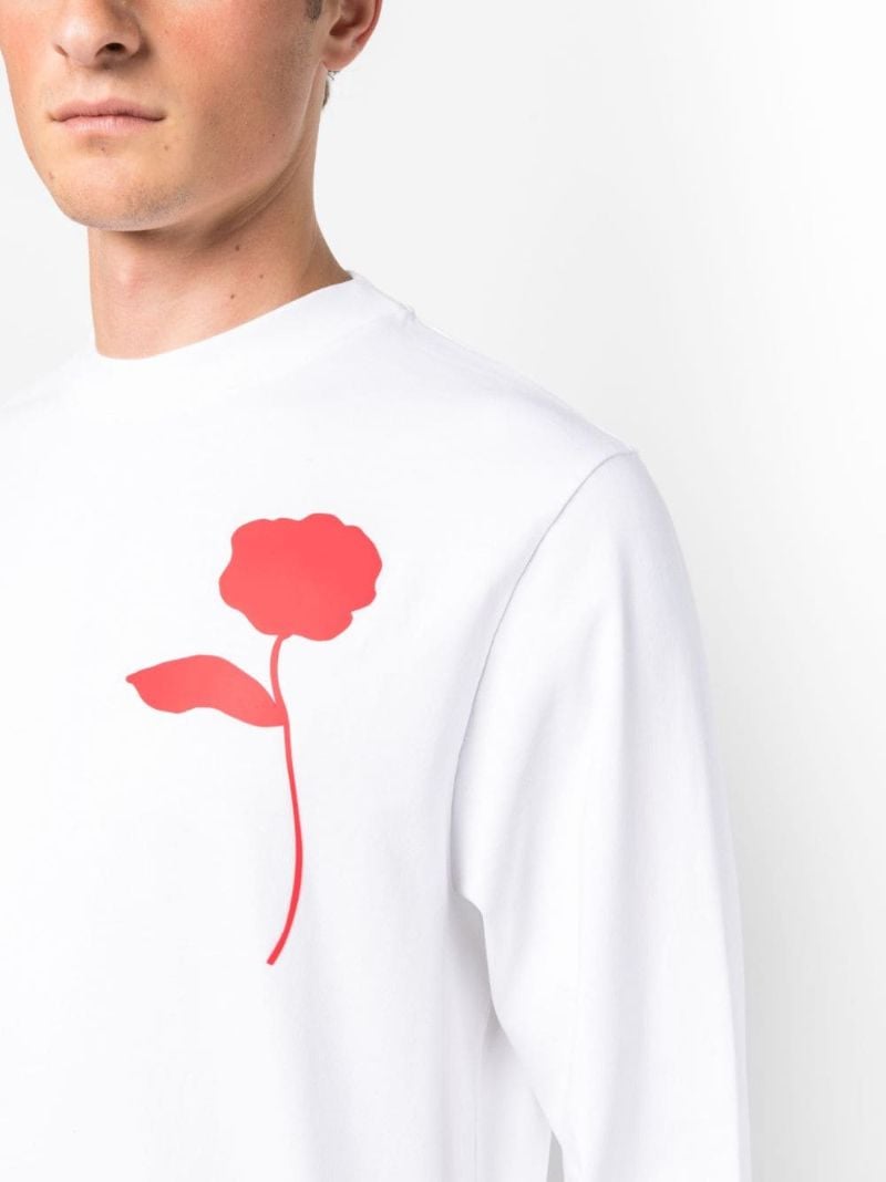White Ciceri Rose-print Cotton Sweatshirt