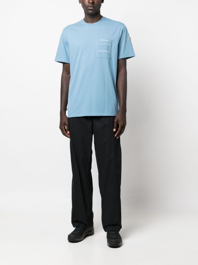 X Fragment Blue Slogan Print Cotton T-shirt