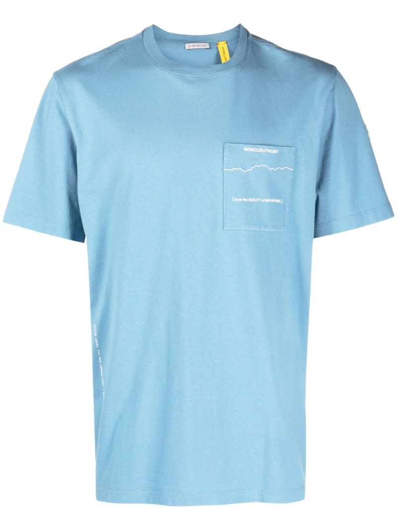 X Fragment Blue Slogan Print Cotton T-shirt