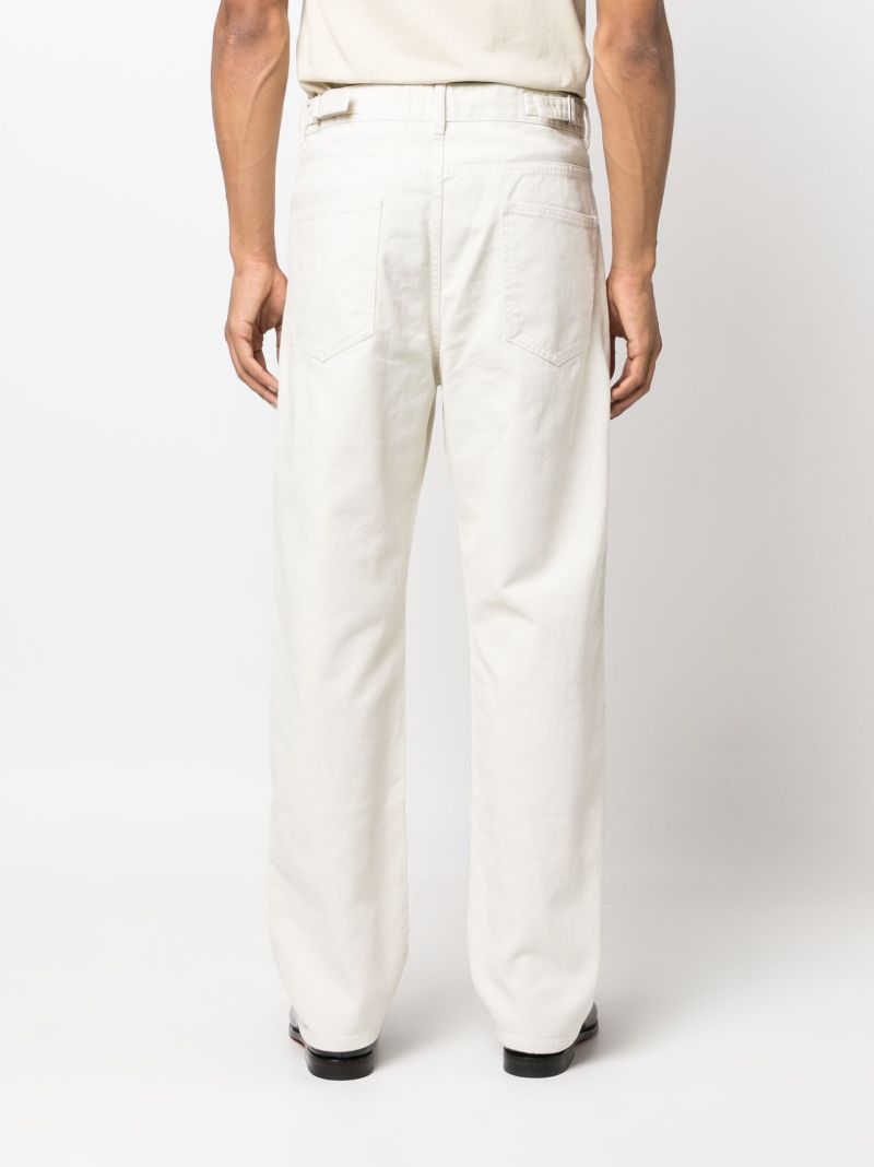 White Curved Straight Leg Jeans