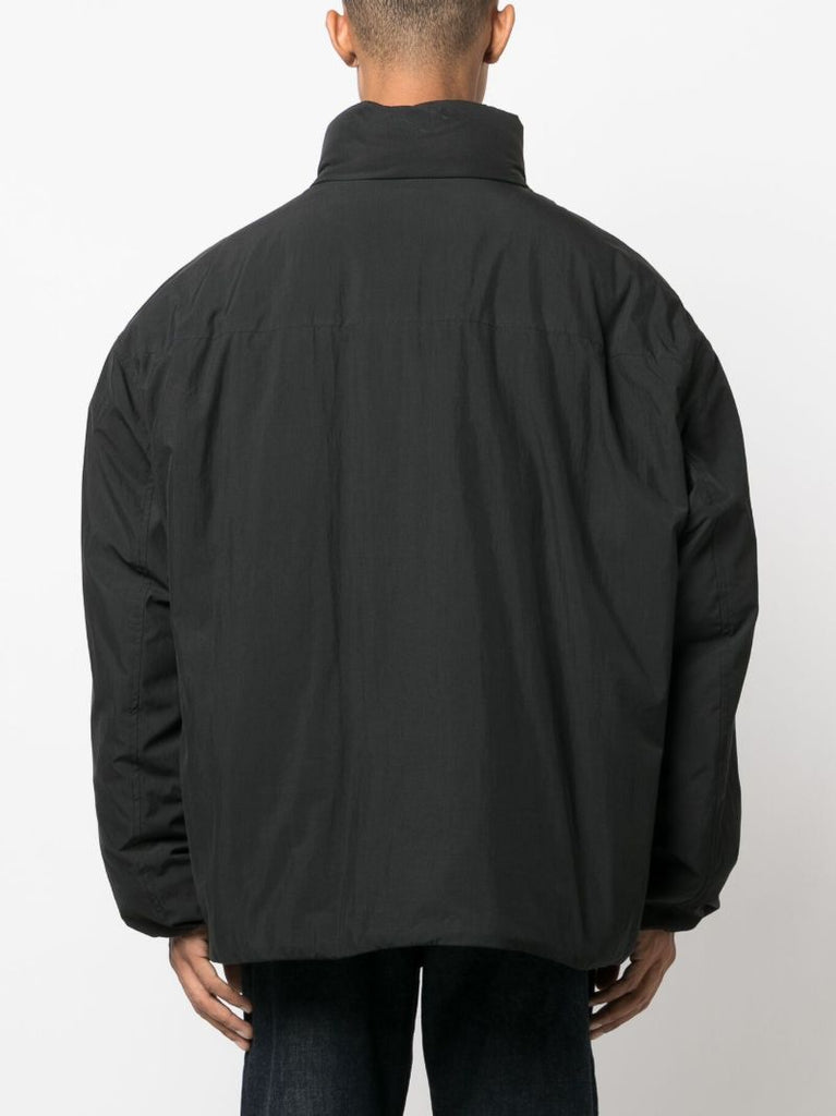Black Funnel-neck Padded Jacket