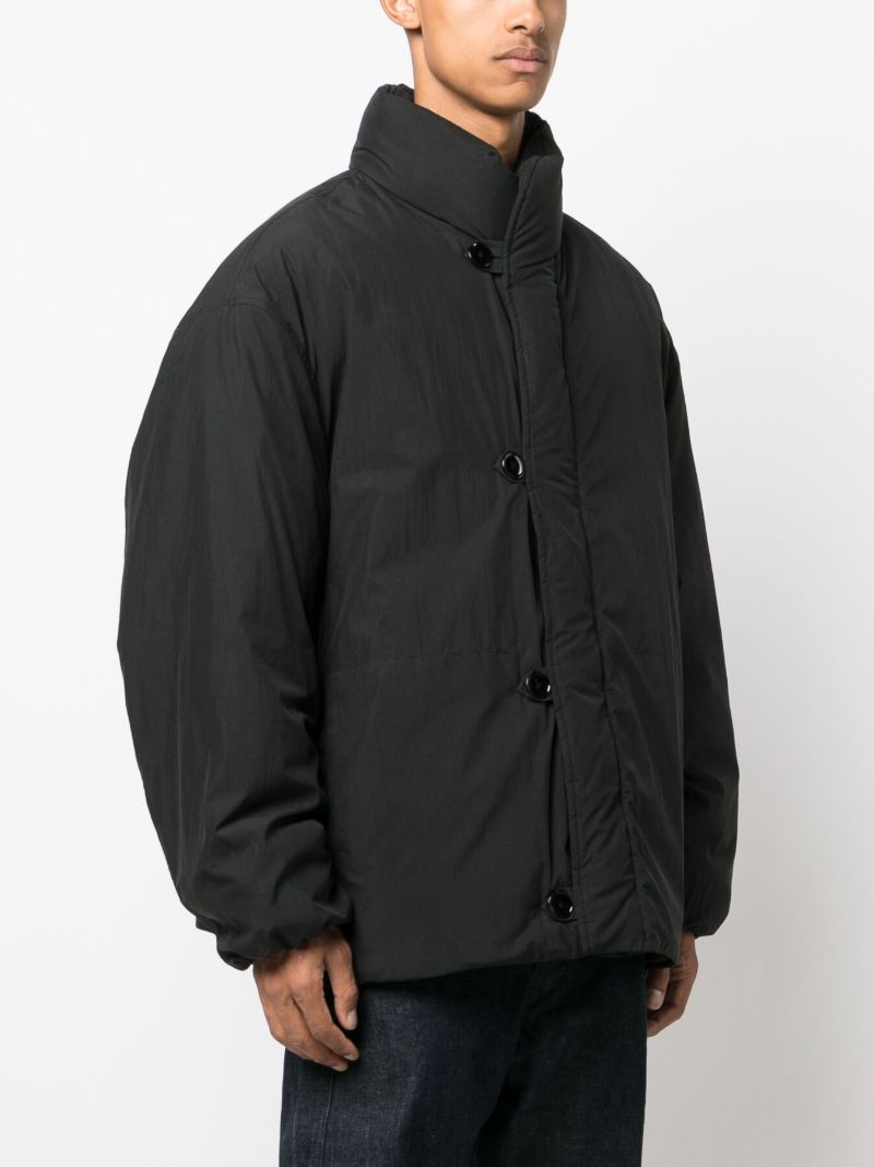 Black Funnel-neck Padded Jacket