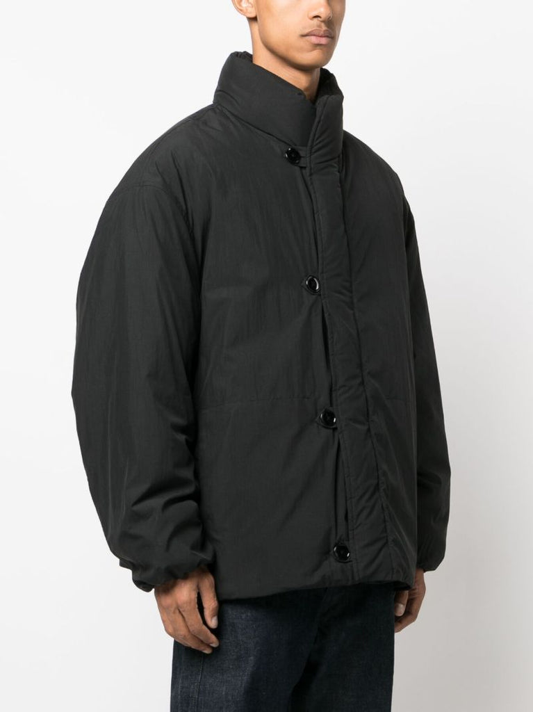Black Funnel-neck Padded Jacket