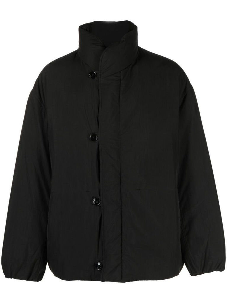 Black Funnel-neck Padded Jacket