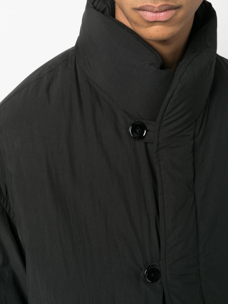 Black Funnel-neck Padded Jacket