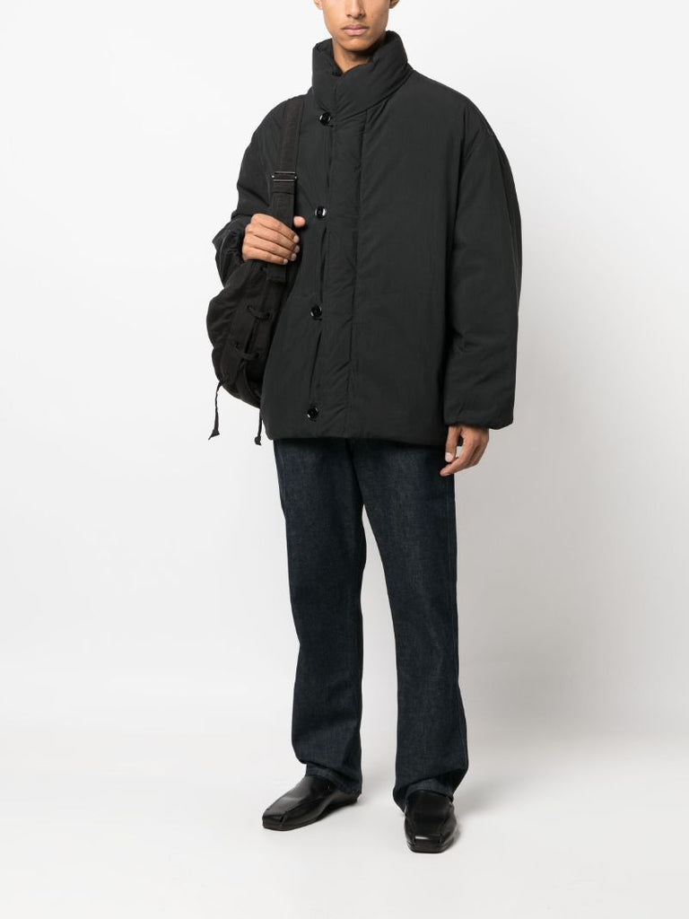 Black Funnel-neck Padded Jacket