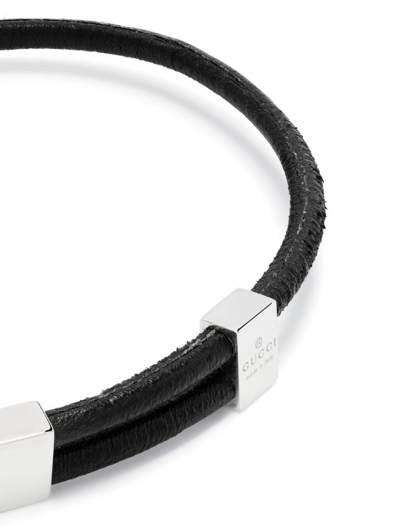 Black Diagonal Interlocking G Bracelet