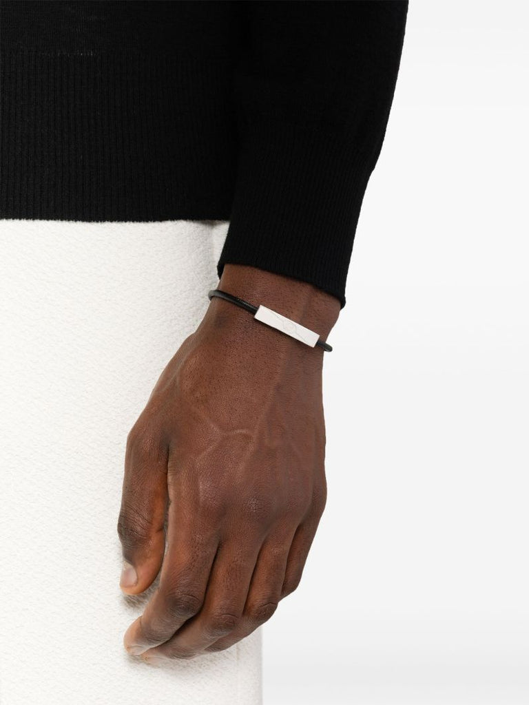 Black Diagonal Interlocking G Bracelet