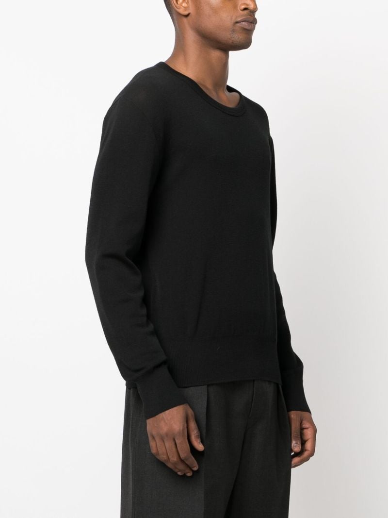 Black Seamless Wool Sweater