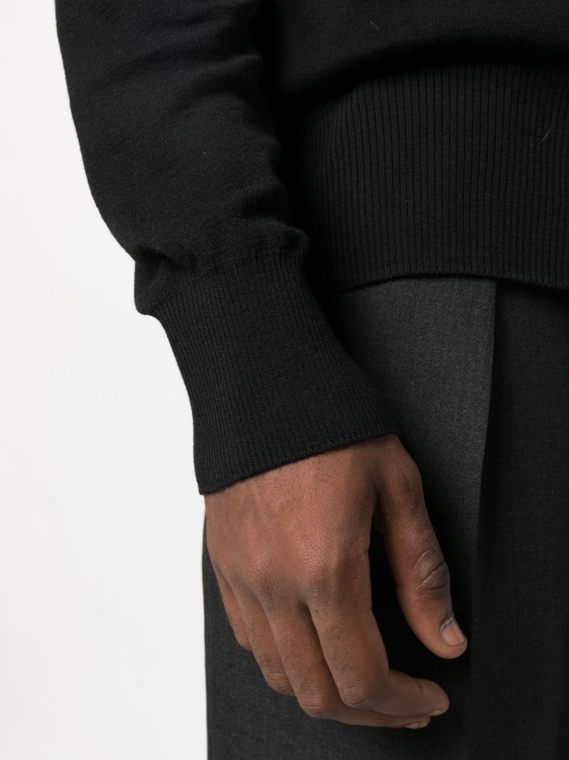 Black Seamless Wool Sweater