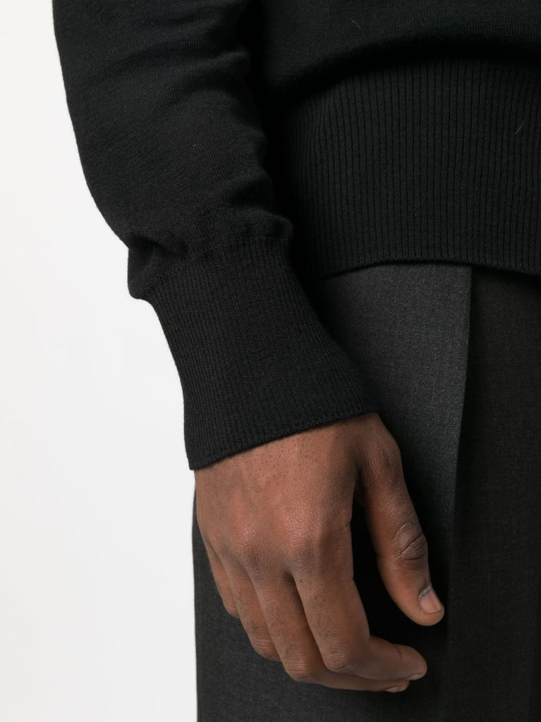 Black Seamless Wool Sweater