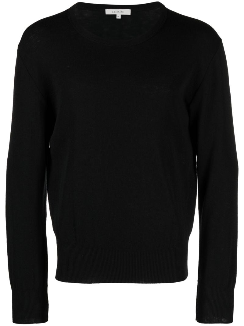 Black Seamless Wool Sweater