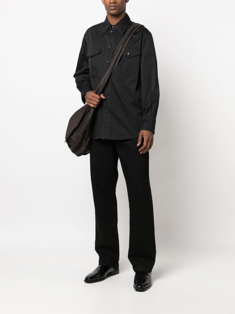 Black Cotton Western Shirt