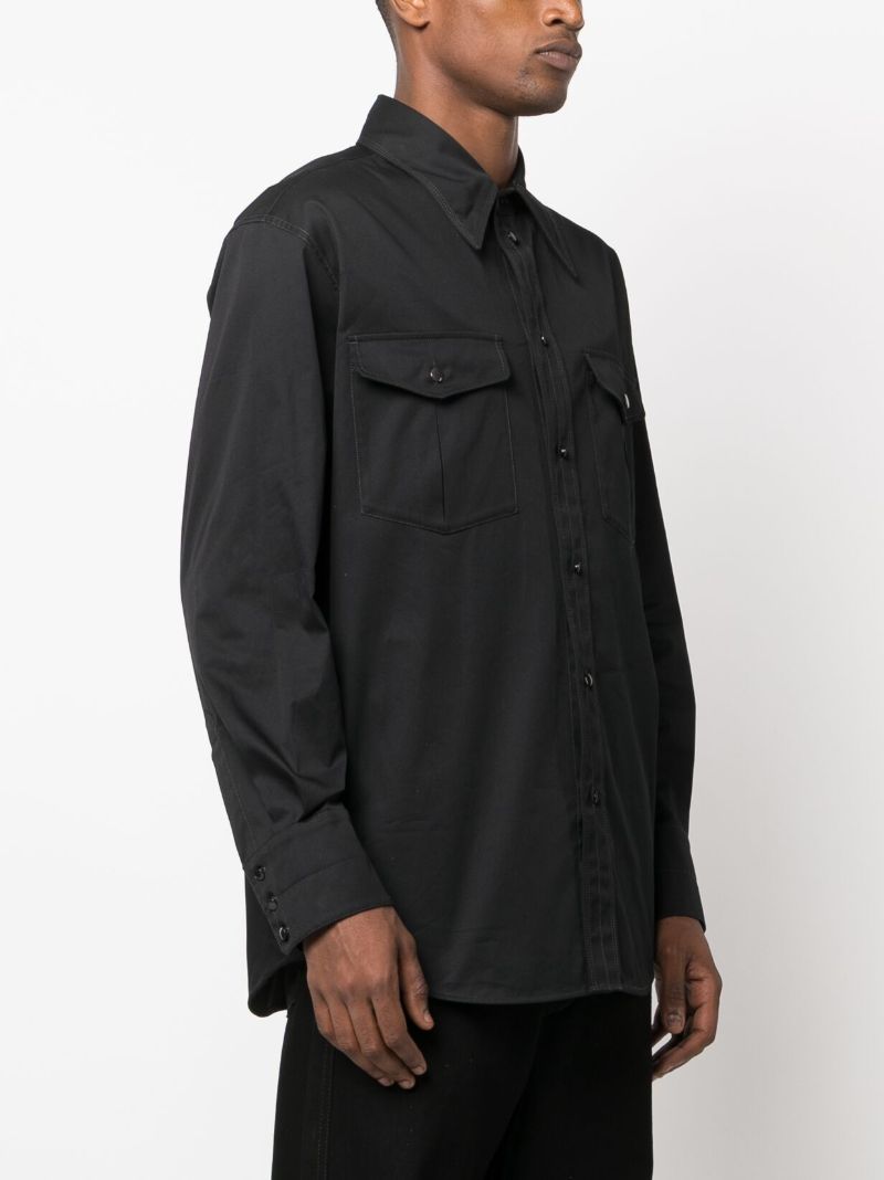 Black Cotton Western Shirt