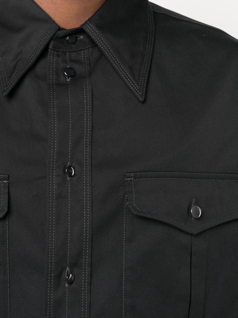 Black Cotton Western Shirt