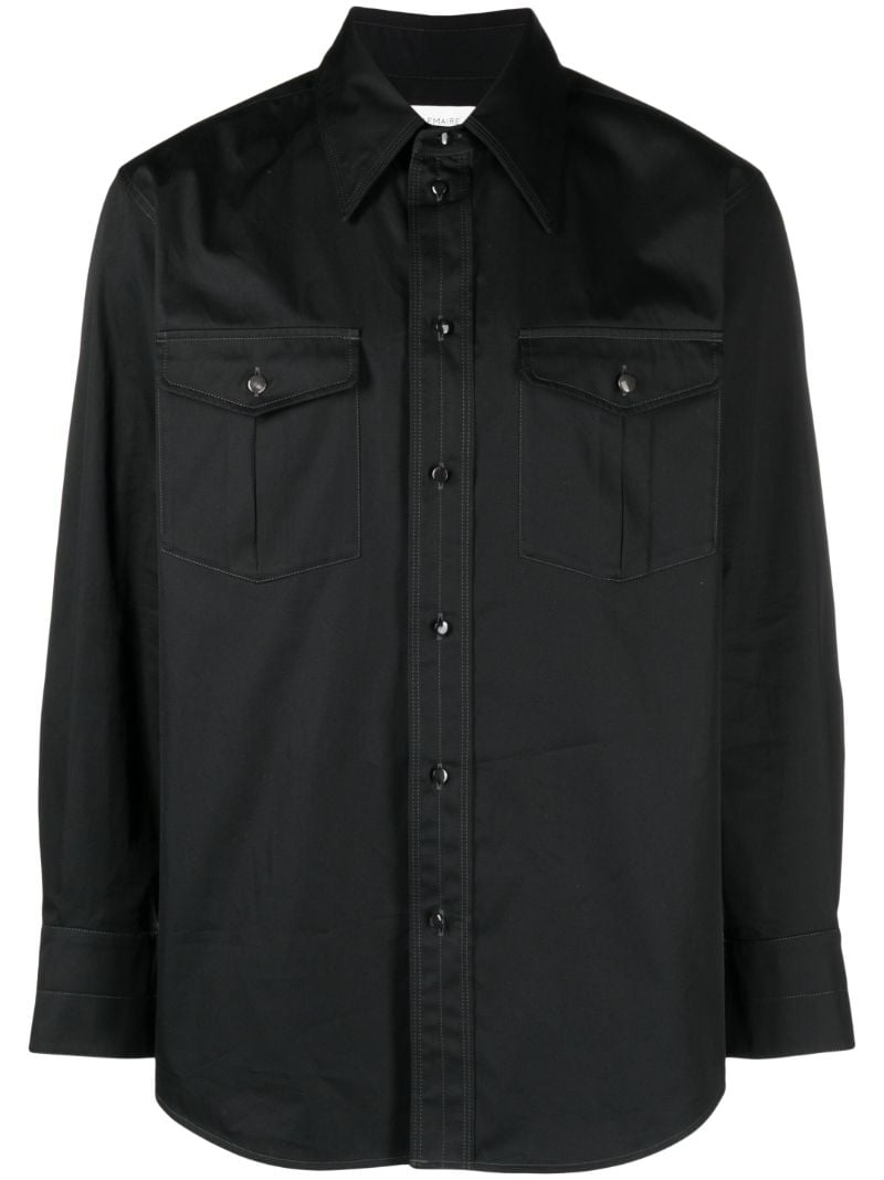 Black Cotton Western Shirt