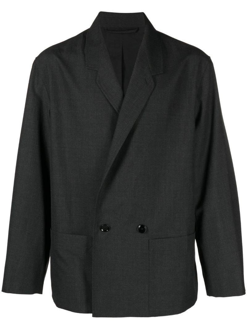 Grey Double-breasted Blazer