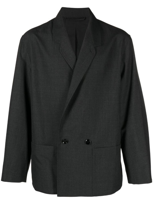 Grey Double-breasted Blazer