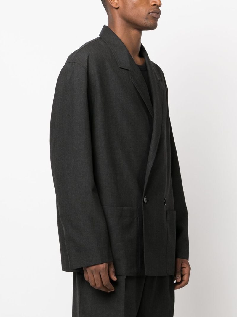 Grey Double-breasted Blazer