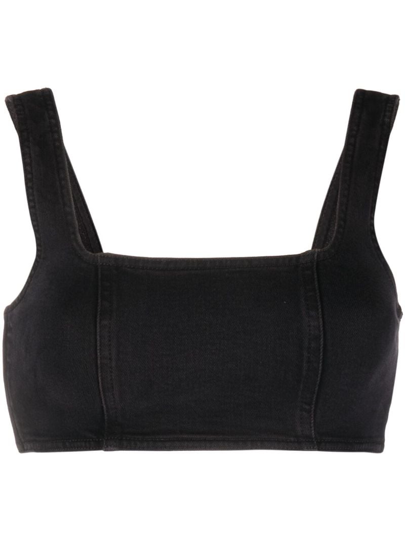 Black Compression Denim Sports Bra