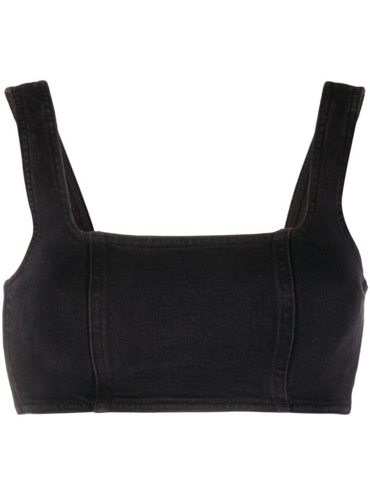 Black Compression Denim Sports Bra